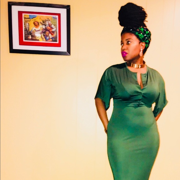 Olive Green Maxi Dress: Sizes S, M, 1X & 2X - Picture 1 of 4